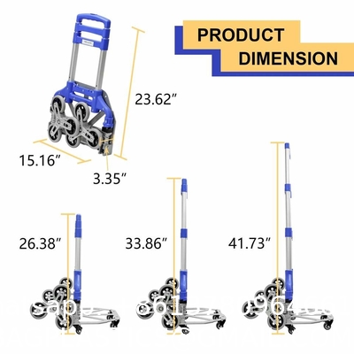 Folding Hand Truck Dolly, 264 Lb Capacity Heavy-Duty Luggage Trolley Cart Telescoping Handle and PP+EVA Wheels