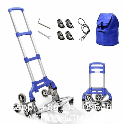 Folding Hand Truck Dolly, 264 Lb Capacity Heavy-Duty Luggage Trolley Cart Telescoping Handle and PP+EVA Wheels
