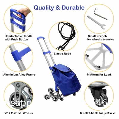 Folding Hand Truck Dolly, 264 Lb Capacity Heavy-Duty Luggage Trolley Cart Telescoping Handle and PP+EVA Wheels
