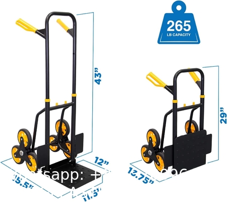 Folding Steel Trolley Platform Handtruck Brake Heavy Industrial Flatbed Truck Logistics Warehouse Handling