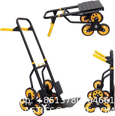 Folding Steel Trolley Platform Handtruck Brake Heavy Industrial Flatbed Truck Logistics Warehouse Handling