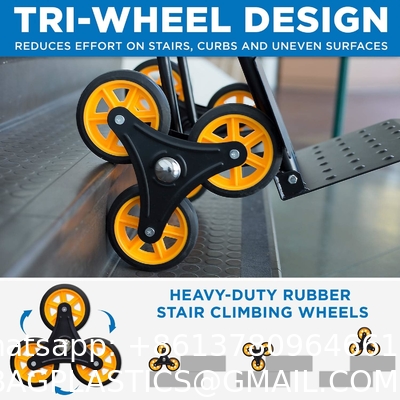 Folding Steel Trolley Platform Handtruck Brake Heavy Industrial Flatbed Truck Logistics Warehouse Handling