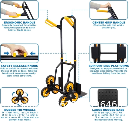 Folding Steel Trolley Platform Handtruck Brake Heavy Industrial Flatbed Truck Logistics Warehouse Handling