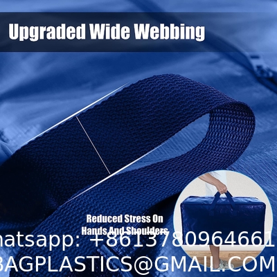 Heavy Duty Extra Large Moving Bags W/Backpack Straps - Strong Handles & Zippers, Storage Totes For Space Saving