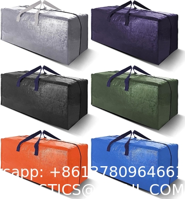 Heavy Duty Extra Large Moving Bags W/Backpack Straps - Strong Handles & Zippers, Storage Totes For Space Saving