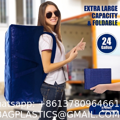 Heavy Duty Extra Large Moving Bags W/Backpack Straps - Strong Handles & Zippers, Storage Totes For Space Saving