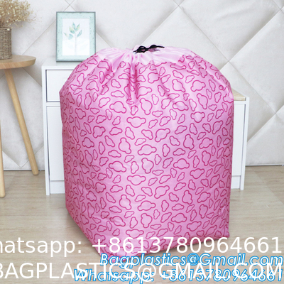 Drawstring Closure Sacks, Heavy Duty Laundry Bag Shoulder Strap, Tear Resistant Polyester Utility Bag Holds