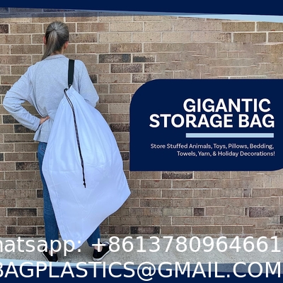 Drawstring Closure Sacks, Heavy Duty Laundry Bag Shoulder Strap, Tear Resistant Polyester Utility Bag Holds