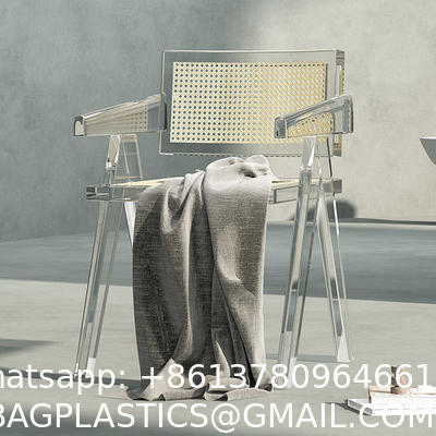 Modern Acrylic Stacking Kitchen Dining Room Arm Chair In Clear Fully Assembled Chair Transparent Plastic Dining