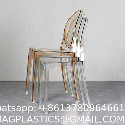 Clear Transparent Banquet Ghost Chair Armless Stacking Accent Chair with Oval Back Acrylic, Invisible Plastic