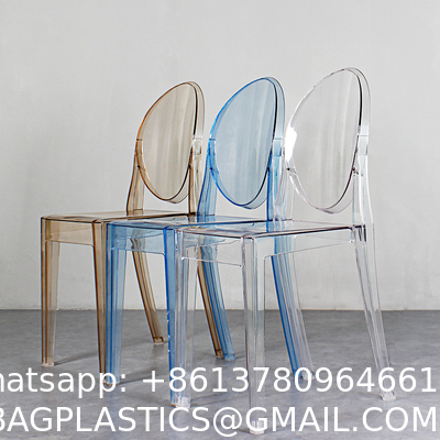 Clear Transparent Banquet Ghost Chair Armless Stacking Accent Chair with Oval Back Acrylic, Invisible Plastic