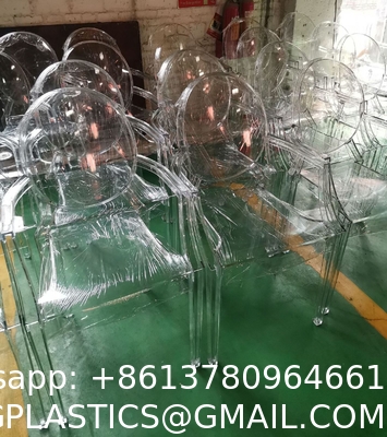 Clear Transparent Banquet Ghost Chair Armless Stacking Accent Chair with Oval Back Acrylic, Invisible Plastic