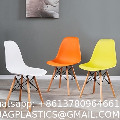 Clear Chair, Armless Acrylic Desk Chair with Golden Feet Swivel Molded Plastic Shell Chair Adjustable