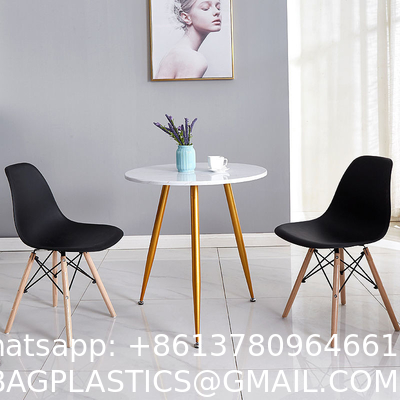 Clear Chair, Armless Acrylic Desk Chair with Golden Feet Swivel Molded Plastic Shell Chair Adjustable