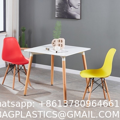 Clear Chair, Armless Acrylic Desk Chair with Golden Feet Swivel Molded Plastic Shell Chair Adjustable