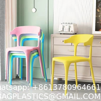 Clear Chair, Armless Acrylic Desk Chair with Golden Feet Swivel Molded Plastic Shell Chair Adjustable