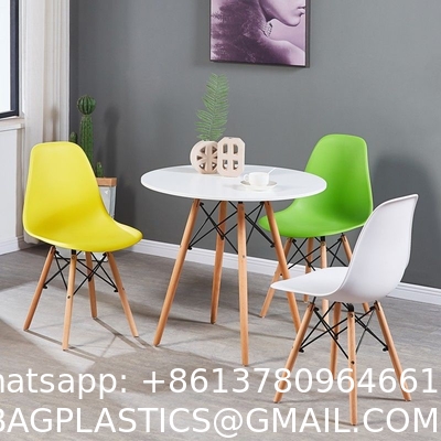 Clear Chair, Armless Acrylic Desk Chair with Golden Feet Swivel Molded Plastic Shell Chair Adjustable