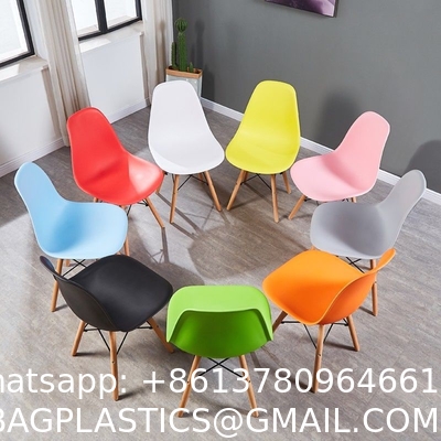 Clear Chair, Armless Acrylic Desk Chair with Golden Feet Swivel Molded Plastic Shell Chair Adjustable