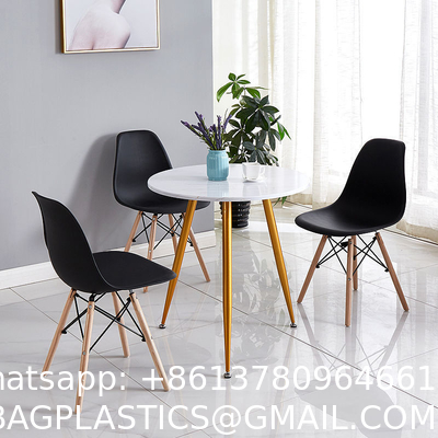 Clear Chair, Armless Acrylic Desk Chair with Golden Feet Swivel Molded Plastic Shell Chair Adjustable