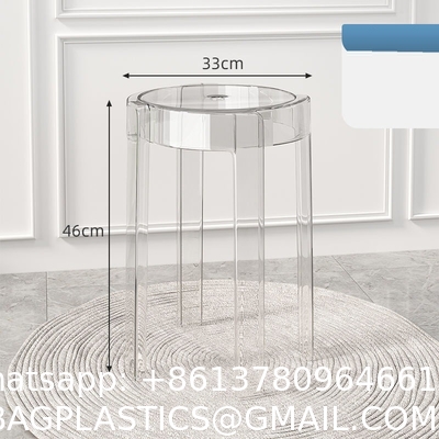 Modern Acrylic Counter Bar Stool In Clear - Fully Assembled High Transparent Counter Height Stool