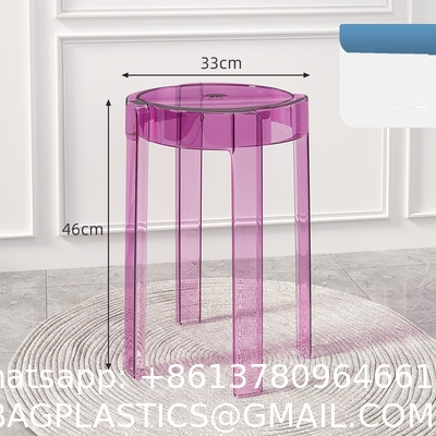 Modern Acrylic Counter Bar Stool In Clear - Fully Assembled High Transparent Counter Height Stool