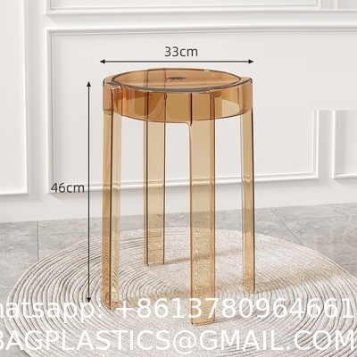 Modern Acrylic Counter Bar Stool In Clear - Fully Assembled High Transparent Counter Height Stool