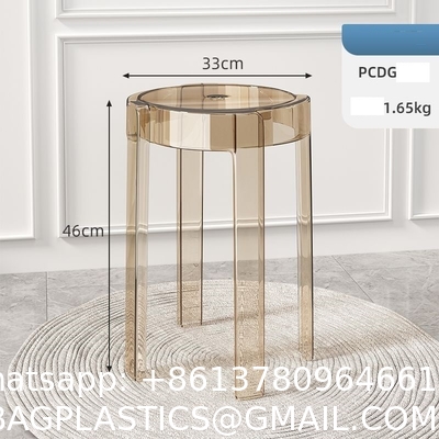 Modern Acrylic Counter Bar Stool In Clear - Fully Assembled High Transparent Counter Height Stool