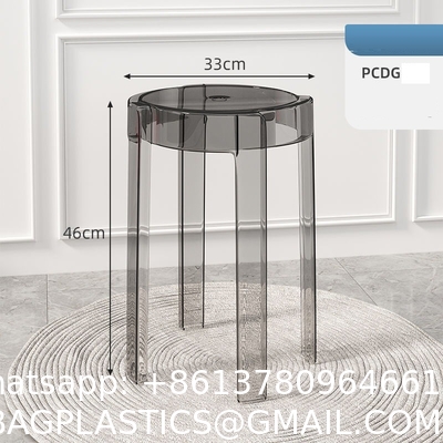 Modern Acrylic Counter Bar Stool In Clear - Fully Assembled High Transparent Counter Height Stool