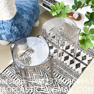 Modern Acrylic Counter Bar Stool In Clear - Fully Assembled High Transparent Counter Height Stool