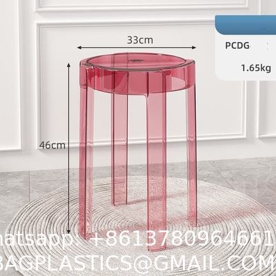 Modern Acrylic Counter Bar Stool In Clear - Fully Assembled High Transparent Counter Height Stool
