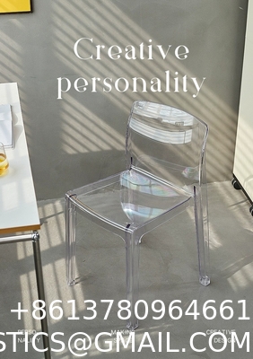 Modern Dining Side Chair, Flash Furniture Phantom Series Transparent Stacking Side Chair