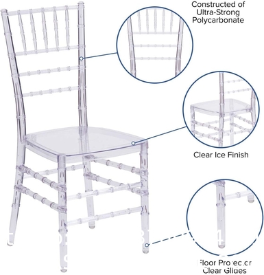 Clear Dining Chairs Crystal Transparent Seat, Modern Dining Chairs, Side Chairs for Wedding Party Event Reception