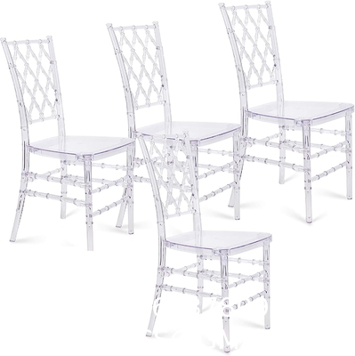Clear Dining Chairs Crystal Transparent Seat, Modern Dining Chairs, Side Chairs for Wedding Party Event Reception