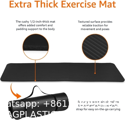 Extra Thick Yoga Mat for Women Men Kids, Professional TPE Yoga Mats, Workout Mat with Carrying Strap Yoga, Pilates