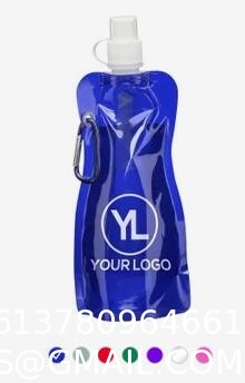 Solid Flexible Water Bottle Carabiner, Foldable Water Bottles Water Pouch Flexible - Reusable Travel Water Bottle