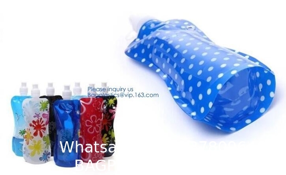 Solid Flexible Water Bottle Carabiner, Foldable Water Bottles Water Pouch Flexible - Reusable Travel Water Bottle