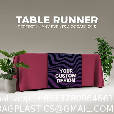 Custom Table Runner With Business Logo, Image Or Text Personalized Table Runner For TradeShows, Events