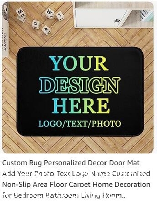 Custom Rug Personalized Add Your Own Logo Image Text Photo Area Carpet Anti Slip Washable Decorative Door Mat