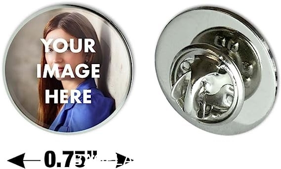 Round Lapel Hat Pin Tie Tack .75"| Customize With Your Own Image, Personalized Hat Pins Lapel Pins for Men Women