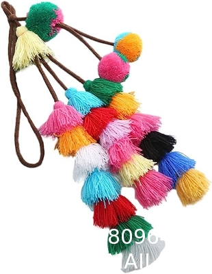 Cute Pom Pom Tassel Boho Purse Charms For Handbags Backpack Keyring Keychain Waist Chain For Women