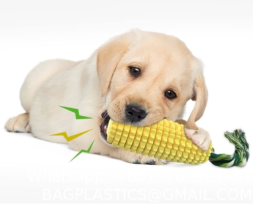 Dog Chew Toys for Aggressive Chewers, Indestructible Tough Squeaky Interactive Dog Toys, Puppy Teeth Chew Corn