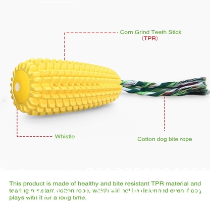 Dog Chew Toys for Aggressive Chewers, Indestructible Tough Squeaky Interactive Dog Toys, Puppy Teeth Chew Corn
