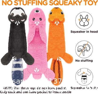Stuffless Dog Squeaky Toys, Water Bottle Crinkle No Stuffing Squeak Dogs Chew Toy Medium Large Breed Chewers