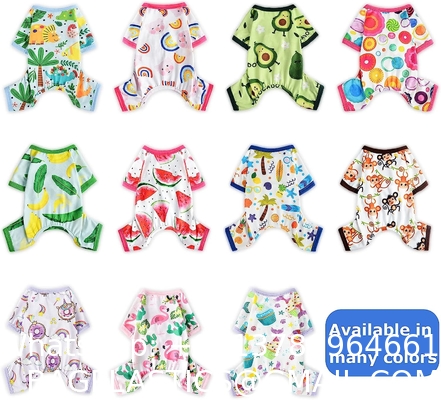 Pet Clothes Set Include Cute Pet Dress Lovely Fruit Dog Dress and 2 Pieces Dog Shirt Breathable Pet T-Shirt Pup