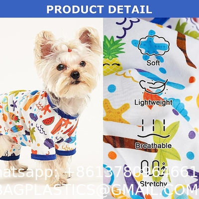 Pet Clothes Set Include Cute Pet Dress Lovely Fruit Dog Dress and 2 Pieces Dog Shirt Breathable Pet T-Shirt Pup