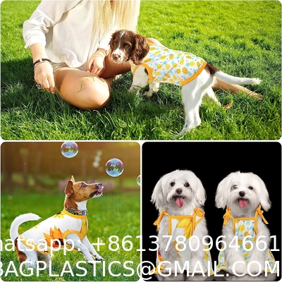 Pet Clothes Set Include Cute Pet Dress Lovely Fruit Dog Dress and 2 Pieces Dog Shirt Breathable Pet T-Shirt Pup