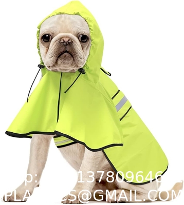 Reflective Dog Raincoat - Adjustable Waterproof Raincoat for Dogs, Lightweight Dog Hooded Slicker Rain Coat Poncho