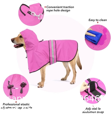 Reflective Dog Raincoat - Adjustable Waterproof Raincoat for Dogs, Lightweight Dog Hooded Slicker Rain Coat Poncho