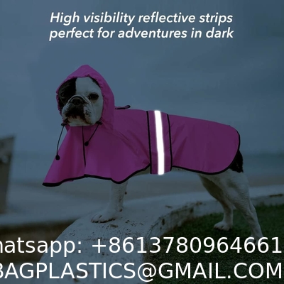Reflective Dog Raincoat - Adjustable Waterproof Raincoat for Dogs, Lightweight Dog Hooded Slicker Rain Coat Poncho