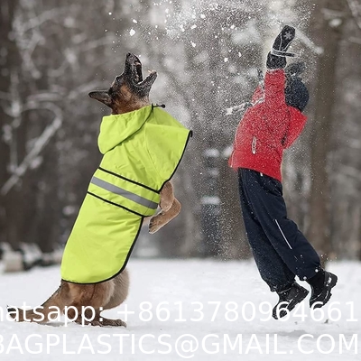Reflective Dog Raincoat - Adjustable Waterproof Raincoat for Dogs, Lightweight Dog Hooded Slicker Rain Coat Poncho